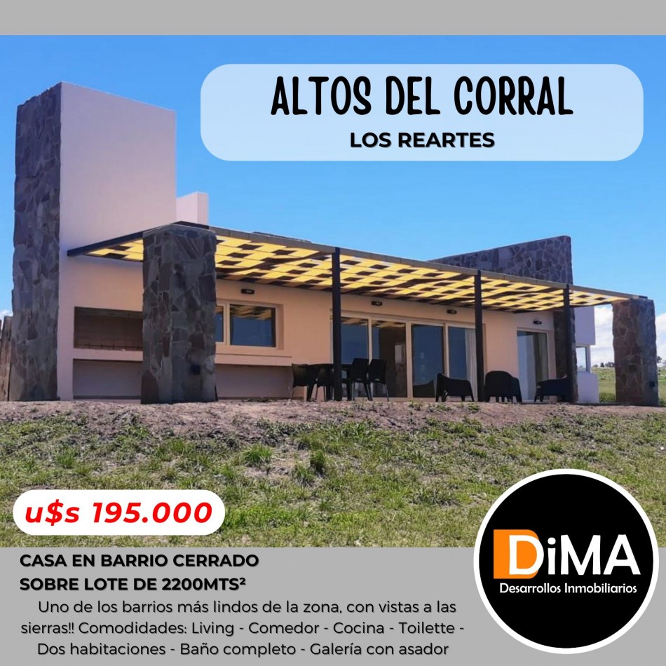 VENTA DE CASA 3 AMB. EN BARRIO ALTOS DEL CORRAL - LOS REARTES
