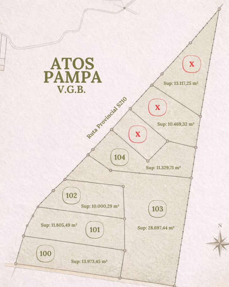 LOTES EN ATOS PAMPA - 1 HECTAREA Y 3 HECTAREAS
